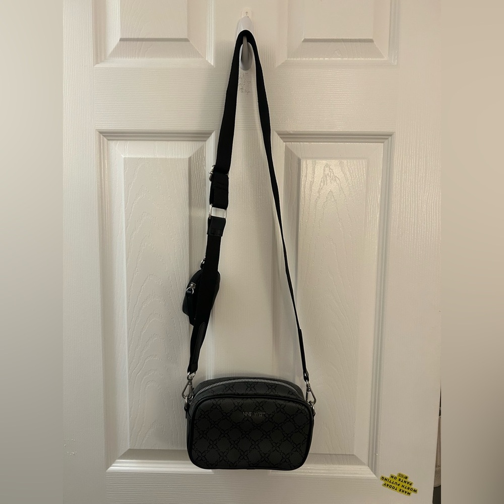 Nine West Black Patterned Crossbody Bag
